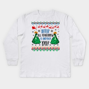 Gone With The Wind Ugly Christmas Sweater. After All Tomorrow Is Another Day. Kids Long Sleeve T-Shirt